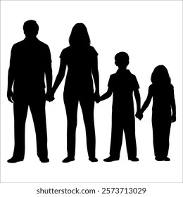 Black Family silhouette Vector illustration