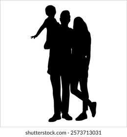 Black Family silhouette Vector illustration