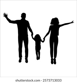 Black Family silhouette Vector illustration