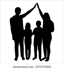 Black Family silhouette Vector illustration