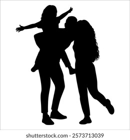 Black Family silhouette Vector illustration