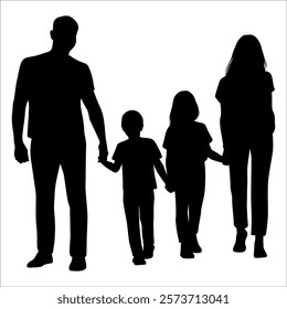 Black Family silhouette Vector illustration