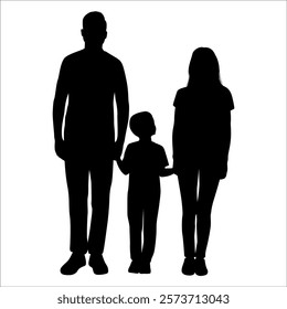 Black Family silhouette Vector illustration