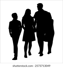 Black Family silhouette Vector illustration