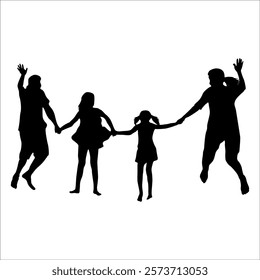 Black Family silhouette Vector illustration