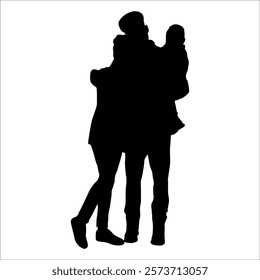 Black Family silhouette Vector illustration