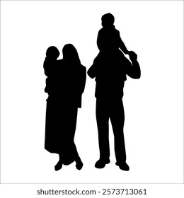 Black Family silhouette Vector illustration