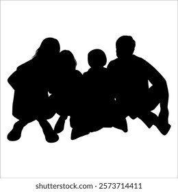 Black Family silhouette Vector illustration