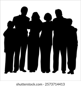 Black Family silhouette Vector illustration