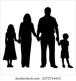 Black Family silhouette Vector illustration