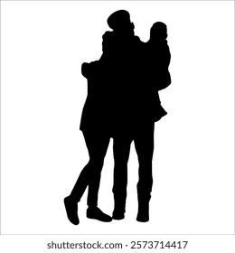 Black Family silhouette Vector illustration