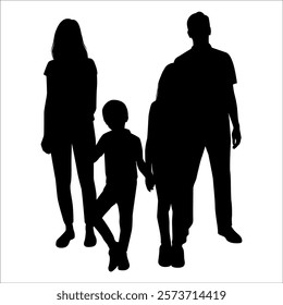 Black Family silhouette Vector illustration