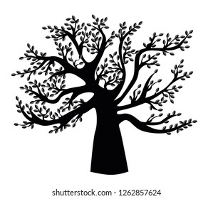 Black family Tree template. Vector illustration