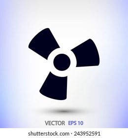 black fan and propeller icon