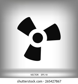 black fan and propeller icon