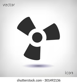 black fan and propeller icon