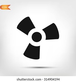 black fan and propeller icon