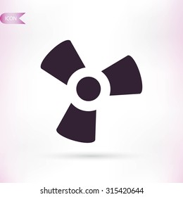 black fan and propeller icon