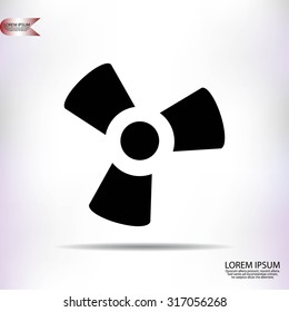 black fan and propeller icon