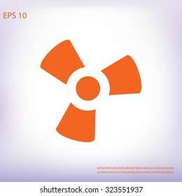 black fan and propeller icon