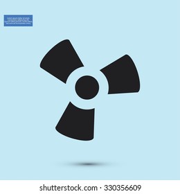 black fan and propeller icon