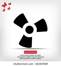 black fan and propeller icon