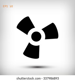 black fan and propeller icon
