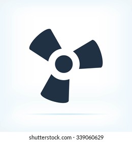 black fan and propeller icon