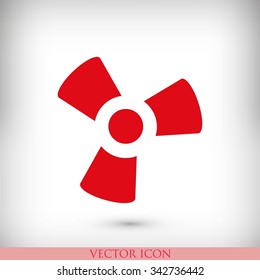 black fan and propeller icon