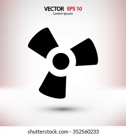 black fan and propeller icon