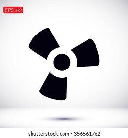black fan and propeller icon