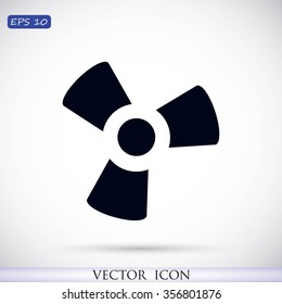 black fan and propeller icon
