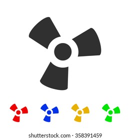 black fan and propeller icon