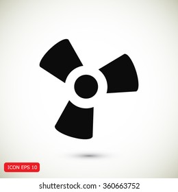 black fan and propeller icon