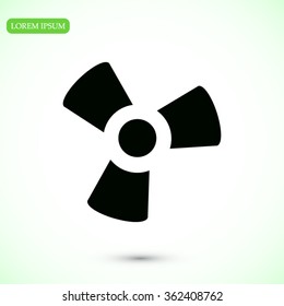 black fan and propeller icon