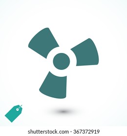 black fan and propeller icon