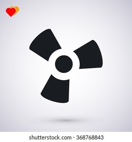 black fan and propeller icon