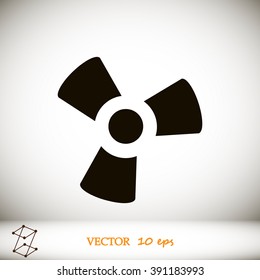 black fan and propeller icon