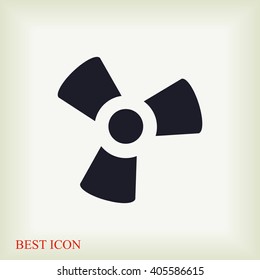 black fan and propeller icon