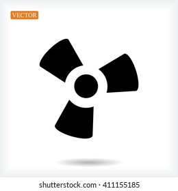 black fan and propeller icon