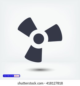 black fan and propeller icon