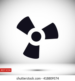 black fan and propeller icon