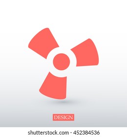 black fan and propeller icon