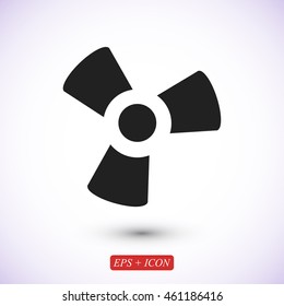 black fan and propeller icon