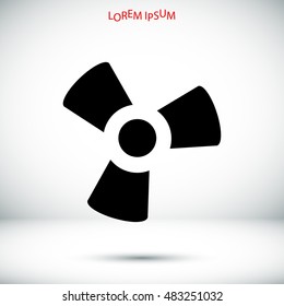 black fan and propeller icon, vector best flat icon, EPS
