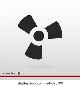 black fan and propeller icon, vector best flat icon, EPS