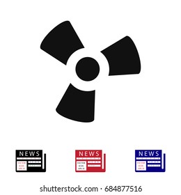 black fan and propeller icon, vector best flat icon, EPS