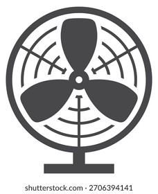 A black fan with three blades
