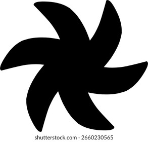 Vector de ventilador negro para adorno de diseño o pegatina