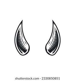 black fangs or horns icon vector element design template web